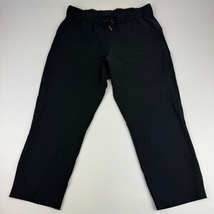 Lululemon Womens Size 8 On The Fly Crop Drawstring Pants Black Woven 23" LW6AVMS
